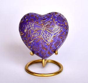 Premium Brass Heart Shape Memorial Cremation Keepsake <b>Urn</b> Ash Holder Crafted With Artistic Elegant Appearance - Product Image 5