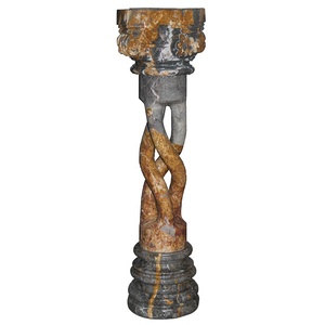 Pedestal de Pilar romano de piedra natural personalizable Patrón de columna único Decoración de boda con característica sólida hueca - Product Image 2