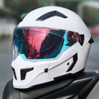 RNG Combinaison Casque Matte Noir Intégral Casque de Moto Double Visière DOT Approuvé Flip up Casque Adultes Homme Femme