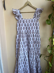 เดรสยาวพิมพ์ลายบล็อกผ้าฝ้ายอินเดียขายดีปี 2026 แบบไม่มีแขน คอเหลี่ยม ลายดอกไม้ ราคาโรงงาน - Product Image 2