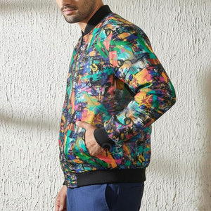 Chaqueta Ligera Estampada, Ropa de Calle Moderna, con Cierre, Resistente al Viento, para Actividades Casuales al Aire Libre - Product Image 3
