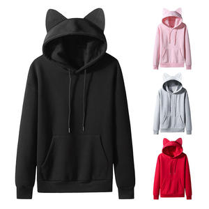 Proveedor Mayorista de Sudaderas con Orejas de Gato, Sudaderas Lisas sin Estampado, Sudaderas de Forro Polar Oversize, Ropa Personalizada Linda para Mujer - Product Image 2