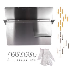 36 X 30.7 Inch Stainless Steel Range Hood Wall Shield Rectangle Backsplash <b>Storage</b> Shelf for Range Hood <b>Kitchen</b> <b>Storage</b> Solution - Product Image 6