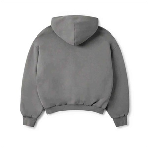 เสื้อฮู้ดดี้ผู้ชายผ้าฝ้าย 100% สีพื้น ทรงโอเวอร์ไซส์ แขนยาว มีกระเป๋า เสื้อฮู้ดดี้สวมหัวลำลอง - Product Image 6