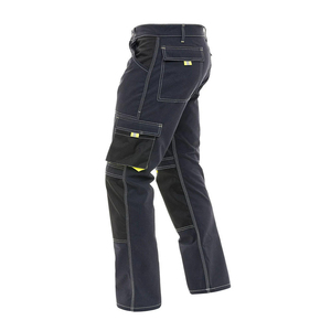 Pantalon de travail pour homme en toile décontractée, haute visibilité, réfléchissant, avec braguette zippée en Cordura, personnalisable, utilitaire, construction renforcée aux genoux, sécurité - Product Image 2