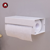 Porte-serviettes en papier magnétique, boîte de rangement murale, porte-serviettes de cuisine, sans perçage, organisateur de rangement