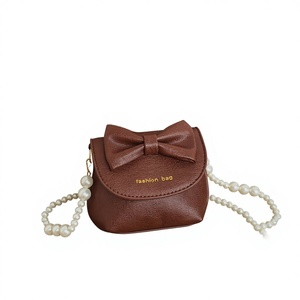 Bolsos de PU para Niñas, Lindos Bolsos de Mano Mini con Lazo y Perlas para Niñas - Product Image 5