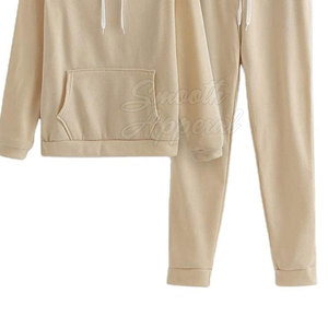 Chándal Largo de Invierno para Mujer, de Alta Calidad, Sólido, Suave y Cómodo, 100% Algodón, Ligero, para Fitness, Entrenamiento, Uso Diario Informal - Product Image 6