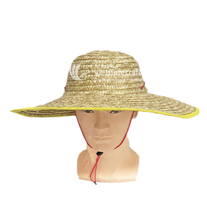 Sombrero de Paja para el Sol, Sombrero de Paja de Ala Ancha con Ribete Colorido y Correa Ajustable para la Barbilla, Sombrero de Playa para Verano, Jardinería y Agricultura - Product Image 3