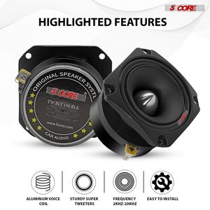Coppia di tweeter Audio per auto 600W 4 Ohm 3.5 pollici in alluminio Super proiettile BLT 150 BLK per Sonido Para Carro - Product Image 6