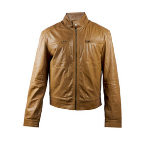 Unisex Premium Genuine Leather <b>Racer</b> <b>Jacket</b> Slim Fit Stand Collar Front Windproof Waterproof Breathable <b>Vintage</b> Distressed - Product Image 4