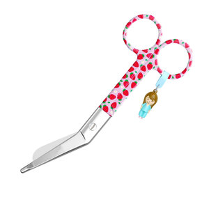 กรรไกรตัดผ้าพันแผลผ่าตัดแบบแมนนวล สแตนเลสคุณภาพสูง ดีไซน์สั่งทำพิเศษ ด้ามจับลายสตรอว์เบอร์รี ได้รับการรับรองมาตรฐาน MOL - Product Image 2