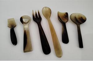 Brown Natural Buffalo Horn Handmade Eco-Friendly Sustainable Rustic Cutlery Set with Spoon Fork Serving Utensils - Product Image 3