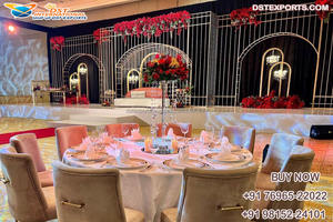 Scène de mariage à thème de temple traditionnel Manavarai scène de mariage à thème hindou scène de mariage à thème or blanc - Product Image 4