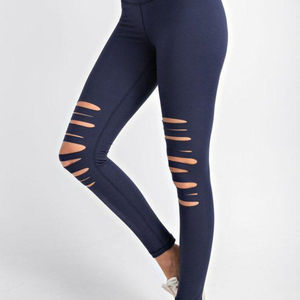 Leggings Deportivos de Cintura Alta para Mujer, con Efecto Desgastado, para Yoga y Running, Control de Abdomen, Fibra de Algodón/Bambú Premium - Product Image 2