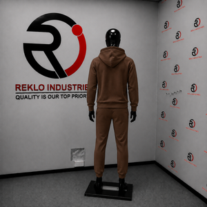 Ensemble de survêtement marron à capuche pour homme avec imprimé motif, sweat-shirt et pantalon décontractés longs, coupe régulière, pour l'automne, ajustement personnalisé - Product Image 4