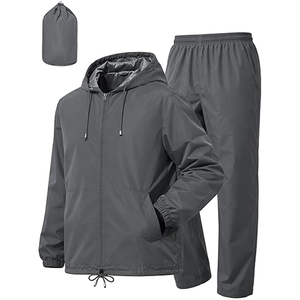 Ensemble coupe-vent personnalisé pour homme : veste à capuche et pantalon – Tenue de sport pour entraînement en extérieur et randonnée - Product Image 3