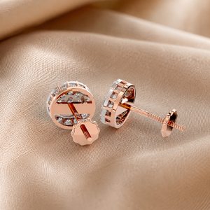 Boucles d'oreilles à clous en diamants ronds naturels de 0,60 CTW |   Boucles d'oreilles en or 10 carats avec fermoir à vis |   Disponible en or rose, blanc et jaune - Product Image 3