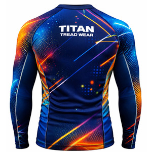 เสื้อแรชการ์ดผู้ชายที่ดีที่สุดสำหรับว่ายน้ำ เล่นเซิร์ฟ กีฬาชายหาด - ป้องกันรังสียูวี เป็นมิตรกับสิ่งแวดล้อม ต้านเชื้อแบคทีเรีย แห้งเร็ว แขนยาวเต็มตัว - Product Image 3