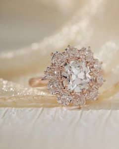 Bague de mariage large et luxueuse avec diamant de laboratoire, bijoux de mariée élégants en cristal, bracelet en or 10K/14K/18K - Product Image 2