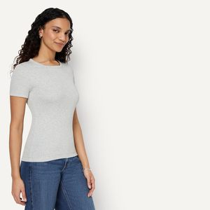 Women's <b>Slim</b> Casual Knitted Cotton T Shirt Soft Breathable Crew Neck Short Sleeve Eco-Friendly Quick Dry Solid Fashion Top - Product Image 4