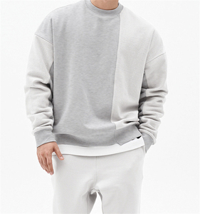 Sudadera de Cuello Redondo para Hombre, Corte Regular, Color Sólido, Tejido de Algodón, Estilo Minimalista, para Otoño - Product Image 3