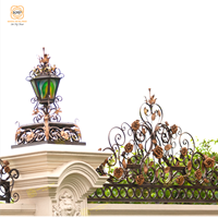 Portails d'entrée en fer forgé décoratifs personnalisés KHP, style royal victorien, robustes, double entrée, antirouille, anti-effraction