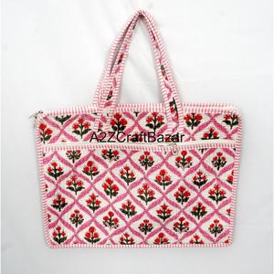 A2ZCraftBazar Handmade Modern Laptop <b>Bag</b> Eco-Friendly 100% Cotton Digital Print Quilted Zipper Closure Large Capacity Travel <b>Bag</b> - Product Image 1
