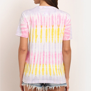 Women's Tie <b>Dye</b> Short Sleeve O-Neck T-Shirt Loose Fit Casual Cotton Jersey Spring Summer - Product Image 2