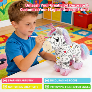 Kit para Colorear Tu Propio Unicornio <span class=keywords><strong>de</strong></span> Peluche, Manualidades, Juguete <span class=keywords><strong>de</strong></span> Peluche Lavable para Colorear, Muñeco <span class=keywords><strong>de</strong></span> Unicornio para Niñas, Regalo - Product Image 2