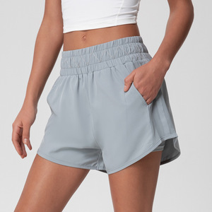 Shorts Deportivos de Cintura Alta para Mujer, 2 en 1, para Gimnasio, Fitness, Running, Yoga, con Pierna Ancha, Spandex, Elásticos en 4 Direcciones - Product Image 1