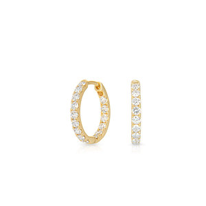 Pendientes de Aro con Diamante Cultivado en Laboratorio de 0.8CT, Certificado IGI, Oro de 10KT, Aros Huggie, Brillo Intenso, Joyería Fina de Lujo para Bodas, OEM ODM - Product Image 2