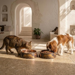 Tazón de Comida para Perros de Cobre Pulido Ecológico de Primera Calidad para Jardín y Hogar, Tazones de Lujo para Comer Lentamente, Plato de Comida Personalizado - Product Image 2