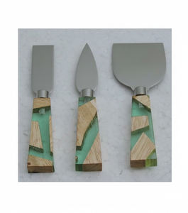 2026 Latest Epoxy Resin Cheese Knife Set Stainless Steel Blades For Stylish Serving Charcuterie <b>Board</b> Trending Cheese <b>Tools</b> Set - Product Image 5