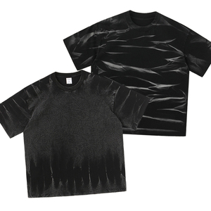 T-shirt oversize délavé à l'acide pour homme, style Y2K, imprimé tie-dye, coton 300 GSM, coupe ample rétro, tendance, décontracté, vente en gros - Product Image 1