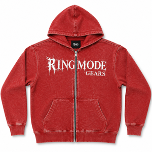 Unisex Vintage Washed Zip-Up Knitted Cotton Fleece Oversized Heavyweight <b>Lined</b> <b>Hoodie</b> with Streetwear Style - Product Image 2