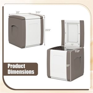 27-Gallon Outdoor Patio <b>Storage</b> <b>Box</b> Beige PP Deck <b>Box</b> Side Handles Dual Tone Design <b>Waterproof</b> Deck <b>Box</b> for Decorative <b>Storage</b> - Product Image 5