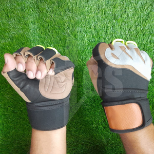 ถุงมือออกกำลังกายนีโอพรีนขายดี ป้องกันการลื่น สายรัดข้อมือปรับได้ ป้องกันรังสียูวี แบบครึ่งนิ้ว สำหรับยกน้ำหนักและออกกำลังกาย - Product Image 4