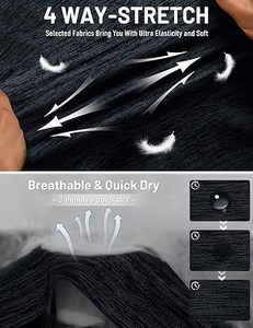 Débardeur sans manches noir pour homme, col rond, séchage rapide, couleur unie, polyester, pour l'entraînement - Product Image 5