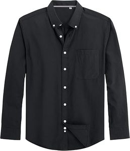 เสื้อเชิ้ตผู้ชาย Vector Cotton ผ้าฝ้าย 100% แบบ Oxford แขนยาว เสื้อเชิ้ตทำงานลำลองติดกระดุม มีกระเป๋า - Product Image 1