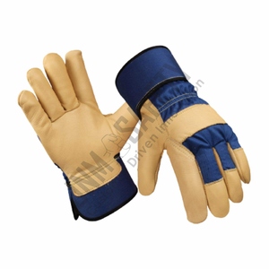 Gants de sécurité industriels en cuir pleine fleur grainé de vachette, modèle Canadian Rigger, avec protection anti-coupure intégrale de la paume et du pouce, très demandés - Product Image 1