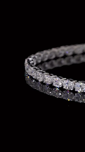 Pulsera de tenis de lujo de plata 925 con moissanita, elegante pulsera de piedras preciosas de corte ovalado brillante, joyería fina, regalo para mujeres y hombres - Product Image 3