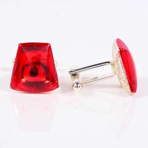 Mancuernillas Rectangulares de Rubí Rojo, Accesorios de Lujo para Hombres, Bodas y Fiestas, Elegantes para Traje Formal, Regalo Premium para Novios y Padrinos - Product Image 4