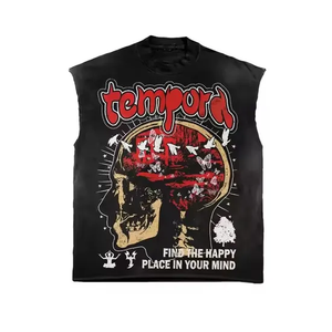 เสื้อยืดผู้ชายผ้าฝ้ายถักน้ำหนักเบา 100% แบรนด์สั่งทำพิเศษ พิมพ์ลายสกรีนแบบกำหนดเอง ล้างสีแบบแอซิดวอช ลายกราฟิกหรูหรา ทรงบ็อกซี่ฟิต ความยาวปกติ - Product Image 1