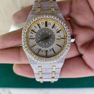 Reloj de Diamantes Splendid Gift Jewelry, Caja Cuadrada, Correa de Plata con Moissanita, Movimiento Analógico ETA, Cristal de Zafiro, Esfera de 28 mm - Product Image 2