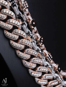 14K Gold Rhodium Plated Hip Hop Cuban Chain Necklace Moissanite Studded Dice Link <b>Choker</b> Luxury Unisex Party Jewelry - Product Image 5
