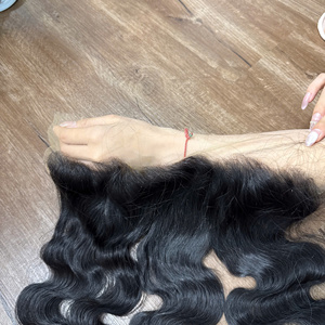 Cabello Virgen Vietnamita Ondulado Negro de Lujo con Frente Frontal, Cabello Humano Súper Doble Trama, Envío Rápido Directo de Fábrica - Product Image 5