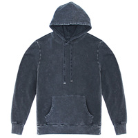 Hoodie Oversize Acid Wash Khusus Bahan Berat 100% Katun Unisex Streetwear Musim Dingin Tahan Angin Anti-Pilling OEM ODM