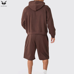 Ensemble sweat à capuche et short pour homme, respirant, de qualité supérieure, personnalisé, à fermeture éclair, séchage rapide, pour l'entraînement - Product Image 6