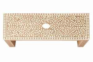 Table console en bois style shabby chic avec incrustation florale, forme rectangulaire, décoration intérieure, mobilier d'appoint pour bureau - Product Image 5